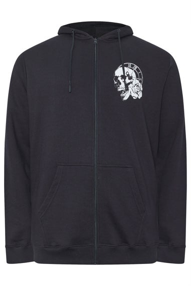 BadRhino Navy Blue Skull Zip Through Hoodie