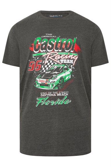 BadRhino Charcoal Grey Printed 'Castrol' T-Shirt