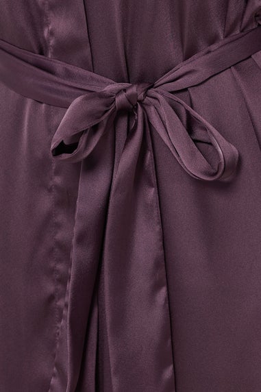 Long Tall Sally Burgundy Red Maxi Satin Robe