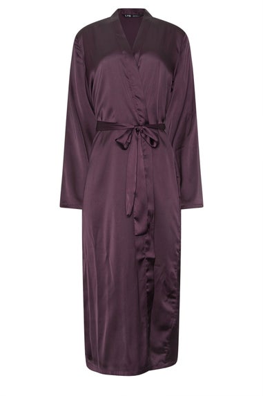 Long Tall Sally Burgundy Red Maxi Satin Robe