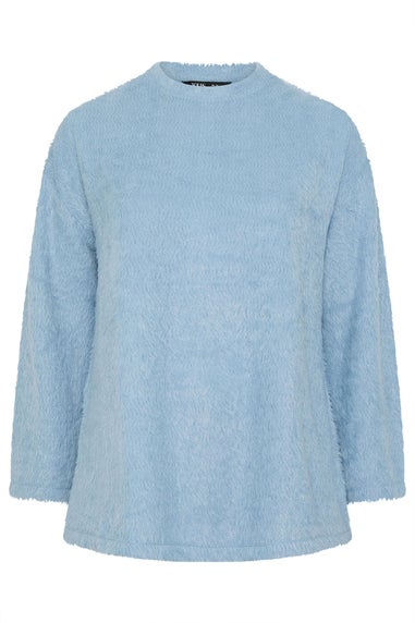 Yours Curve Blue Fluffy Knit Jumper