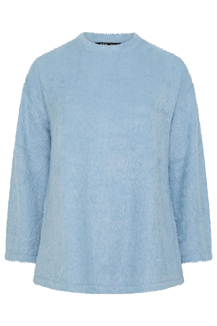 Yours Curve Blue Fluffy Knit Jumper