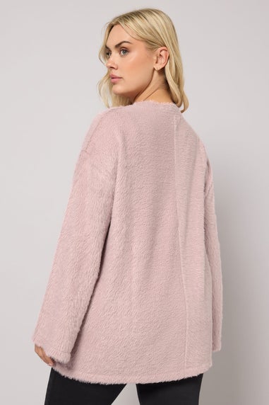 Yours Curve Pink Fluffy Knit Jumper