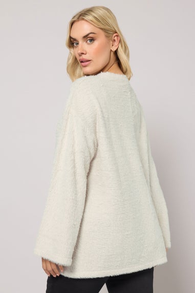 Yours Curve Cream Fluffy Knit Jumper