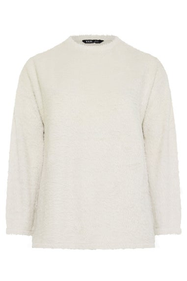 Yours Curve Cream Fluffy Knit Jumper