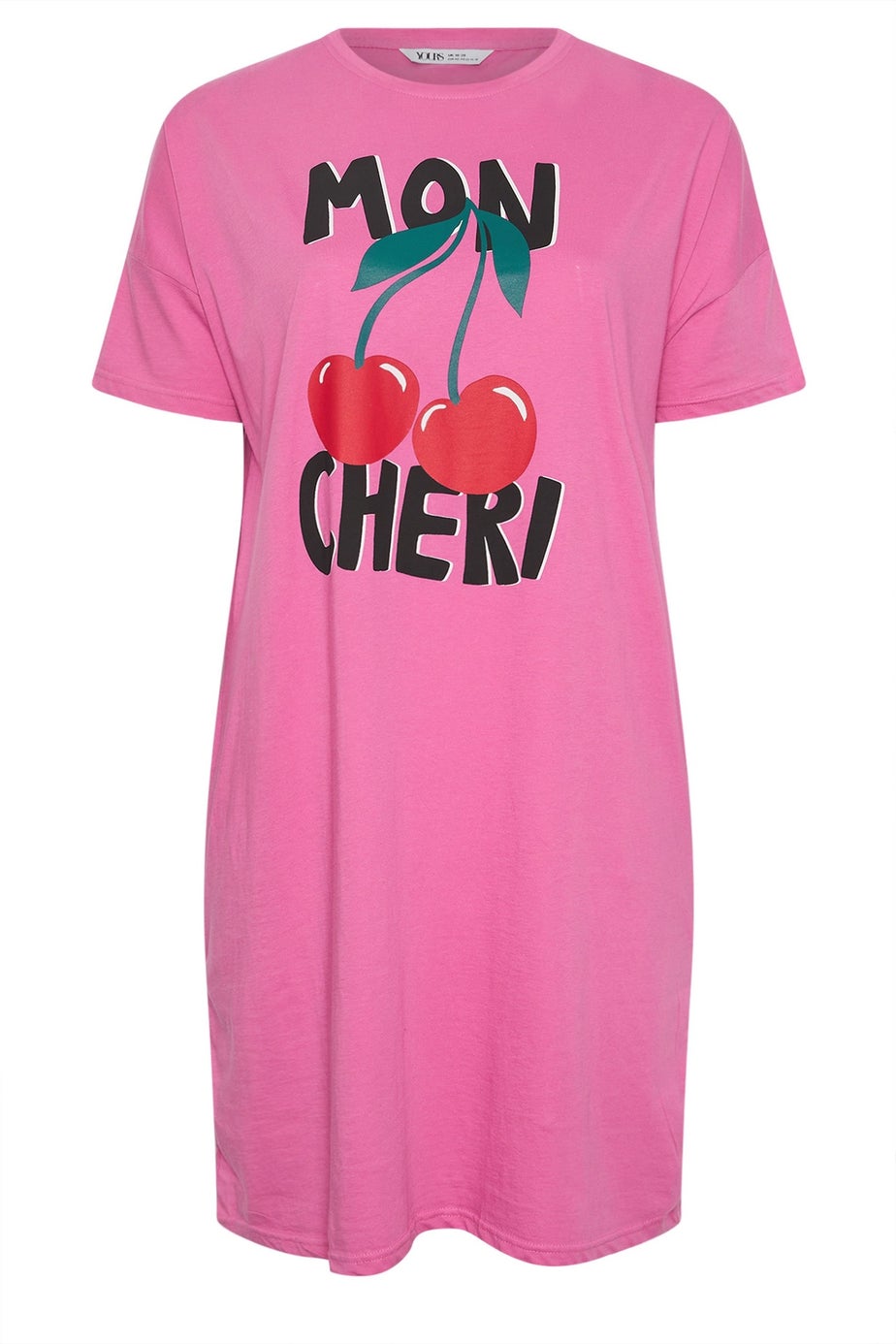 Yours Curve Pink 'Mon Cheri' Sleep Tee Nightdress