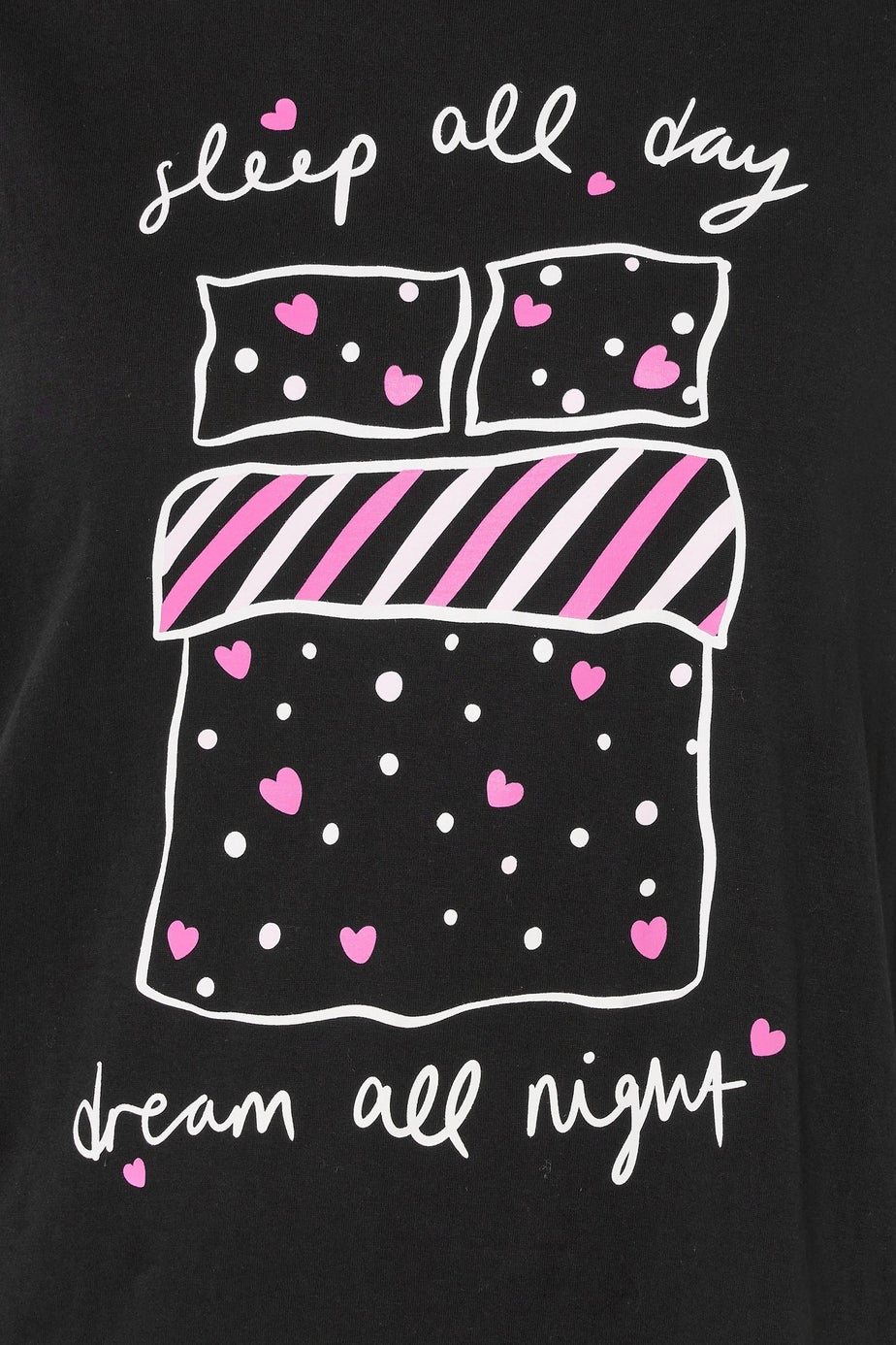 Yours Curve Black 'Sleep All Day' Sleep Tee Nightdress