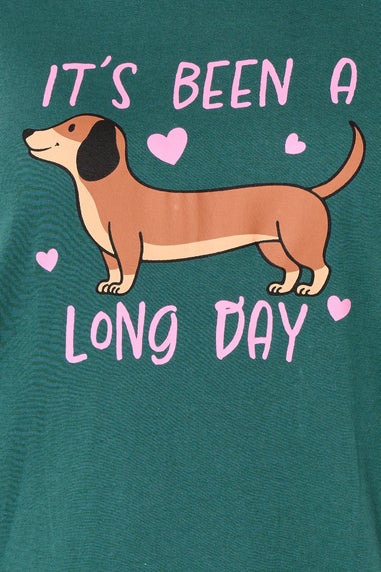 Yours Curve Green Dipped Back 'It's Been a Long Day' Nightdress