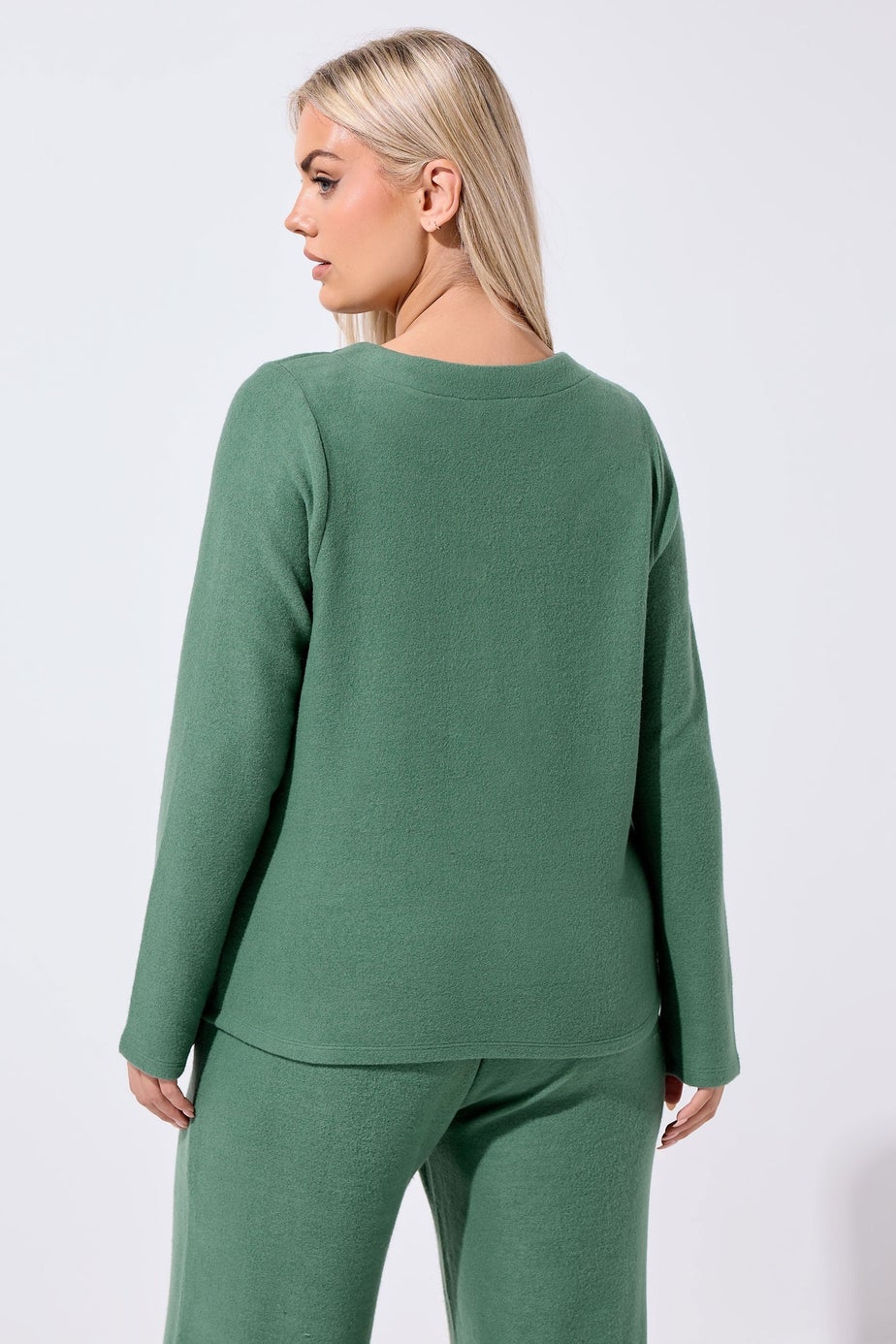 Yours Limited Curve Khaki Green Button Through Cardigan