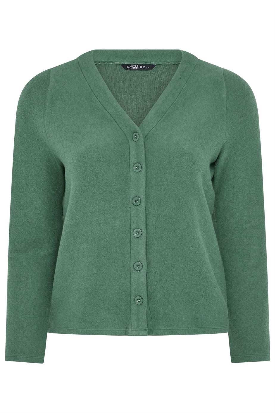 Yours Limited Curve Khaki Green Button Through Cardigan