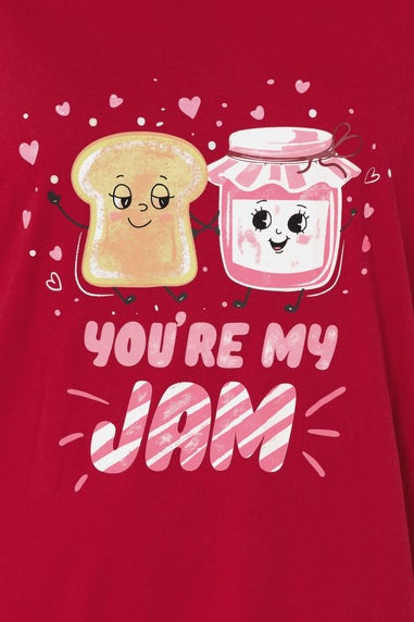 Yours Curve Red 'You're My Jam' Dipped Back Nightdress