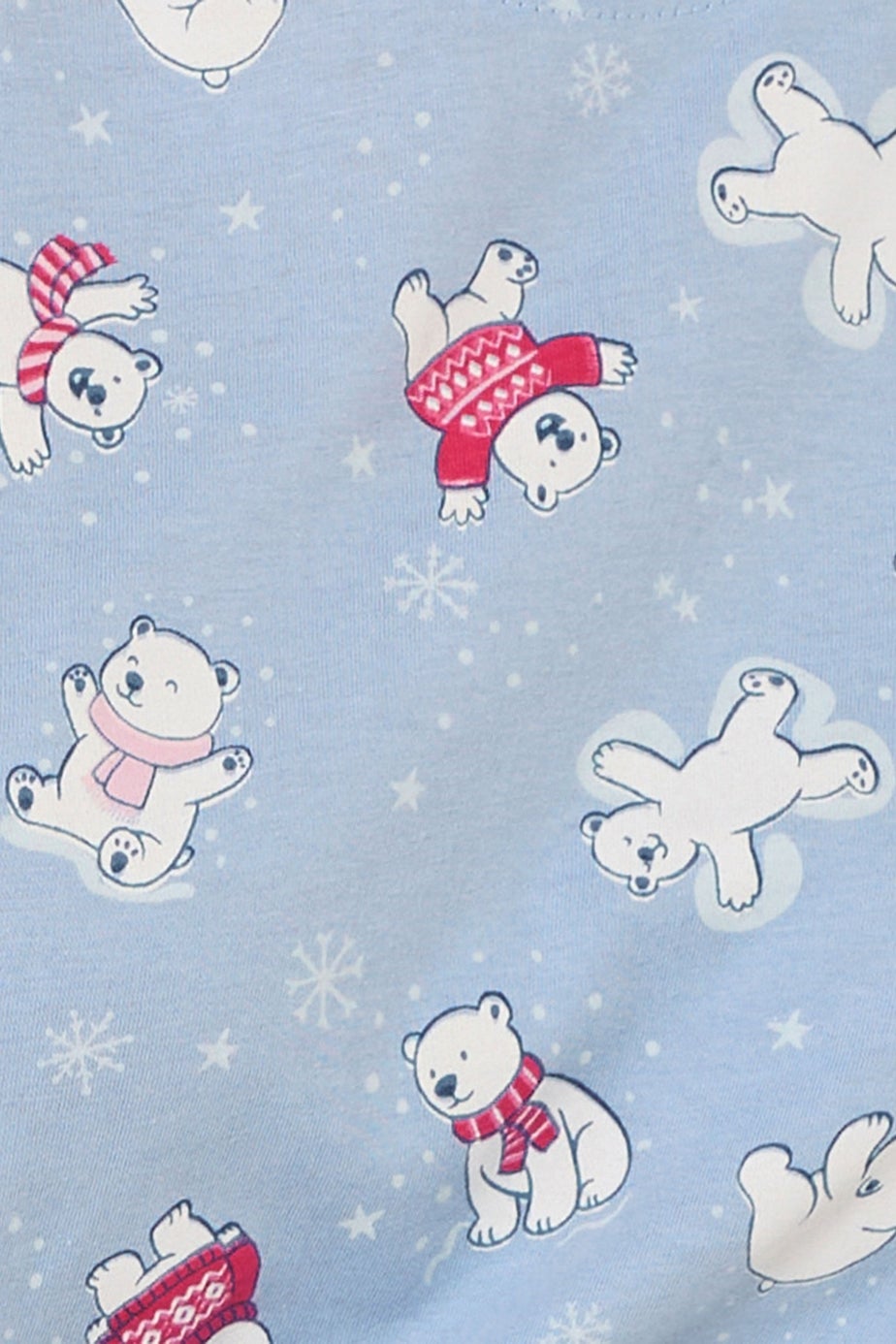 Yours Curve Blue Polar Bear Print Dipped Back Nightdress