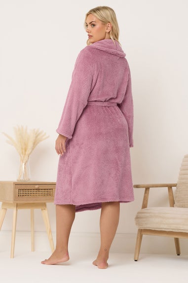 Yours Curve Pink Shawl Dressing Gown