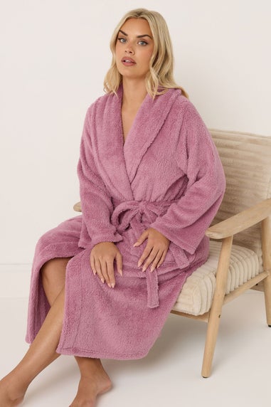 Yours Curve Pink Shawl Dressing Gown