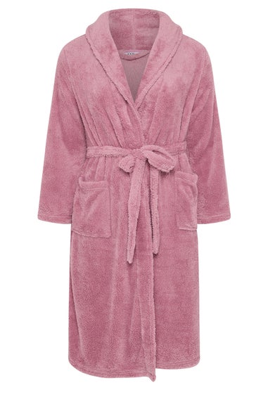 Yours Curve Pink Shawl Dressing Gown