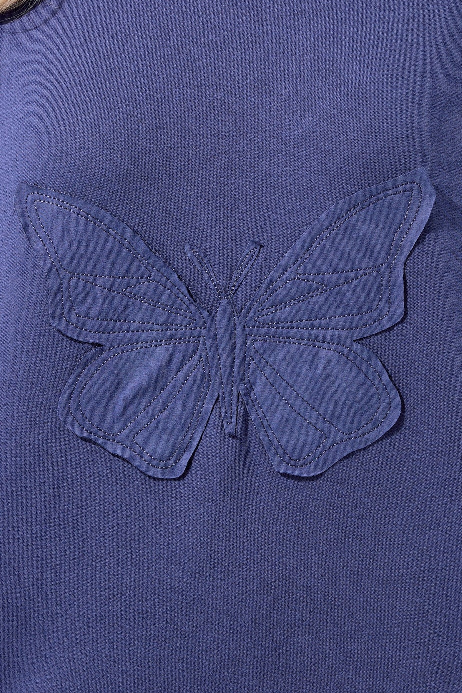 Yours Limited Curve Purple Embroidered Butterfly Oversized Sweat T-Shirt