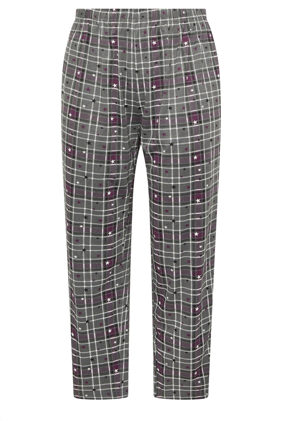 Yours Curve Grey Check Wide Leg Pyjama Bottoms