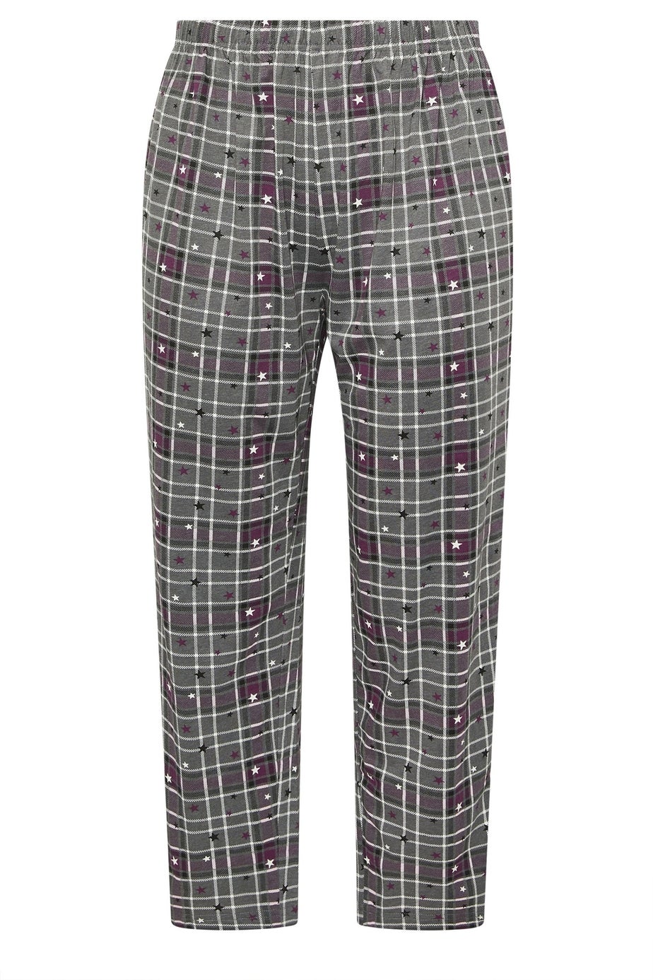 Yours Curve Grey Check Wide Leg Pyjama Bottoms