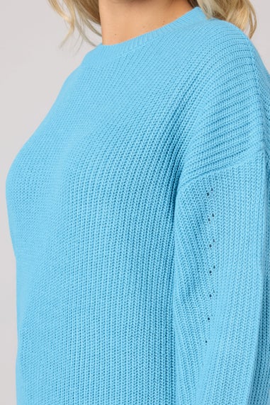 Yours Curve Light Blue Drop Shoulder Jumper