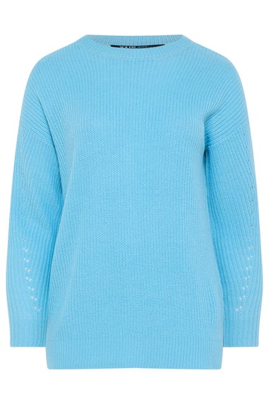 Yours Curve Light Blue Drop Shoulder Jumper
