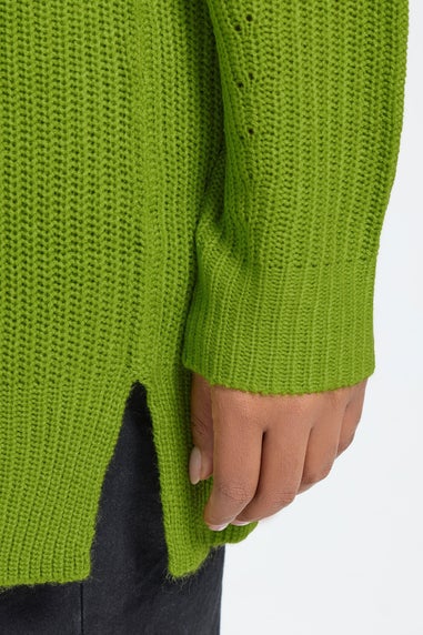 Yours Curve Green Drop Shoulder Jumper