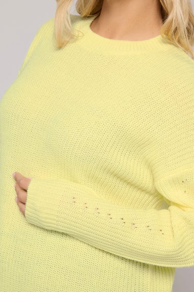 Yours Curve Butter Yellow Drop Shoulder Jumper