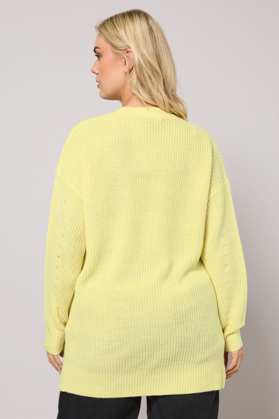 Yours Curve Butter Yellow Drop Shoulder Jumper