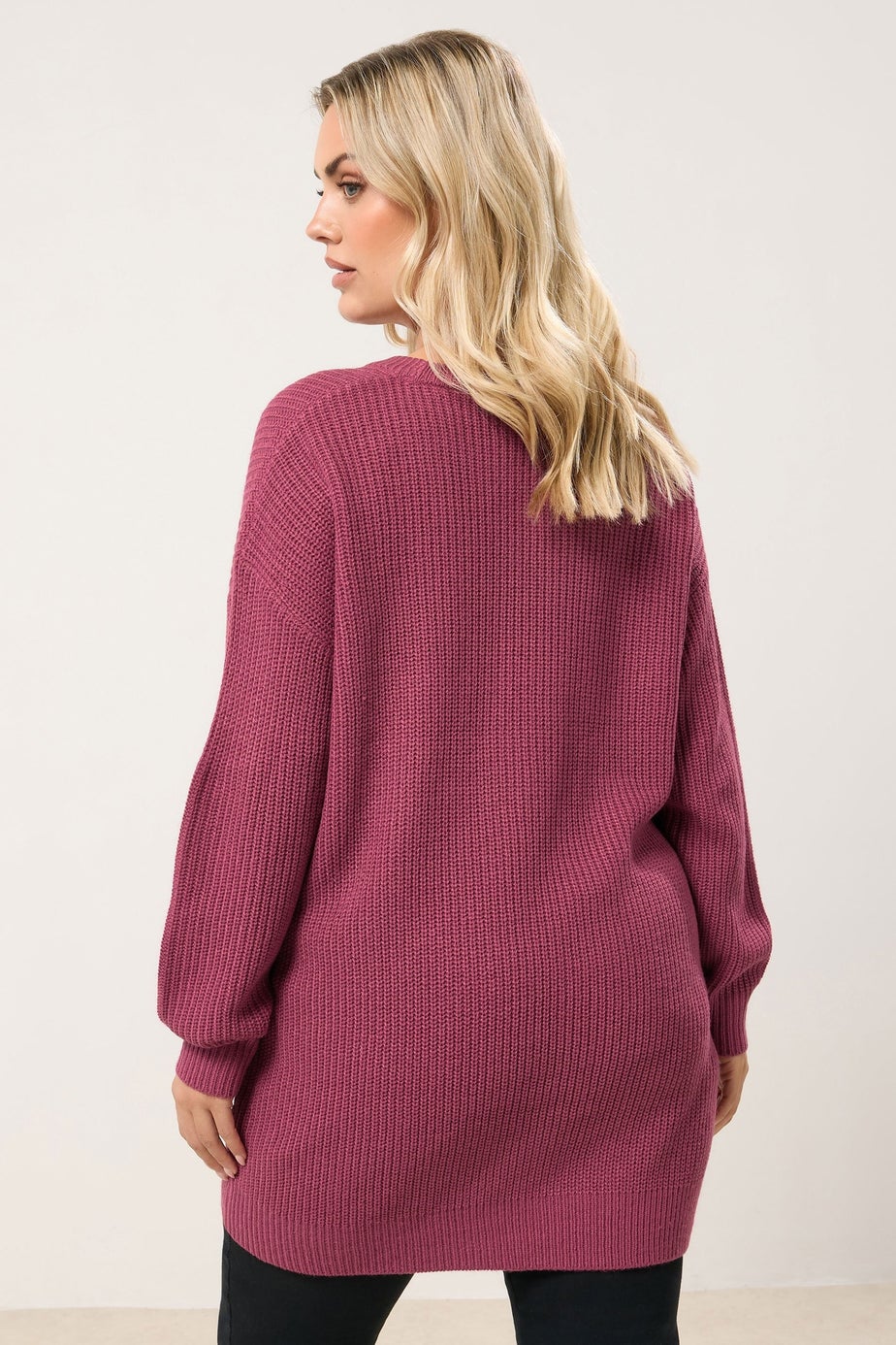 Yours Curve Dark Pink Essential Knitted Jumper