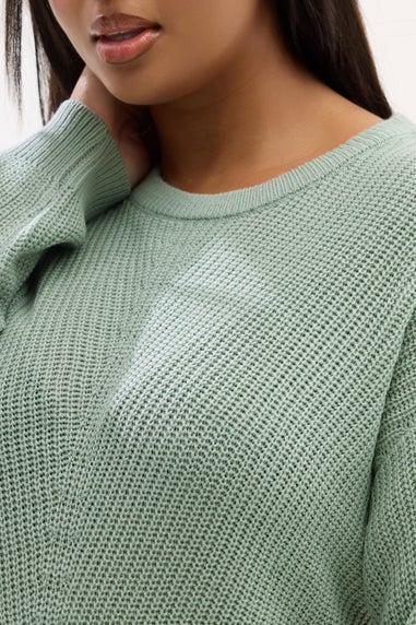 Yours Curve Essential Sage Green Knitted Jumper