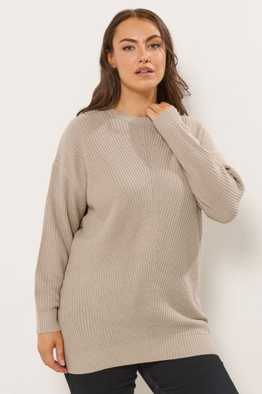Yours Curve Natural Brown Essential Knitted Jumper