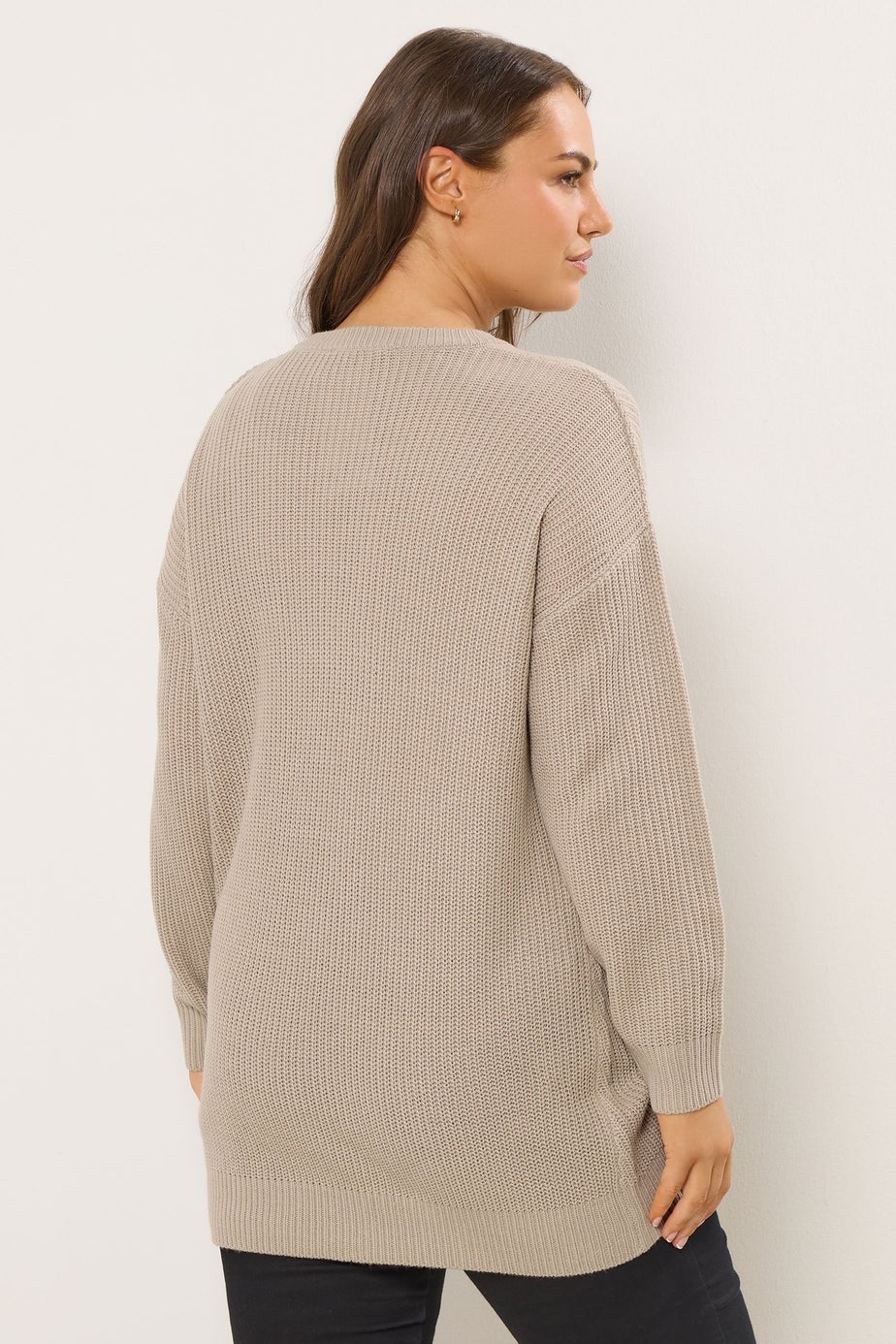 Yours Curve Natural Brown Essential Knitted Jumper
