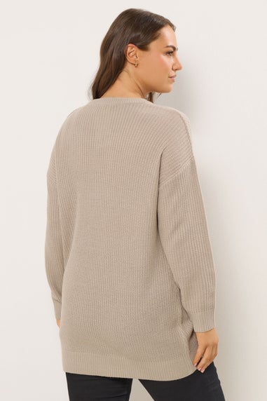 Yours Curve Natural Brown Essential Knitted Jumper