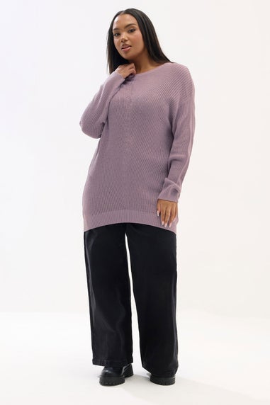 Yours Curve Light Purple Essential Knitted Jumper