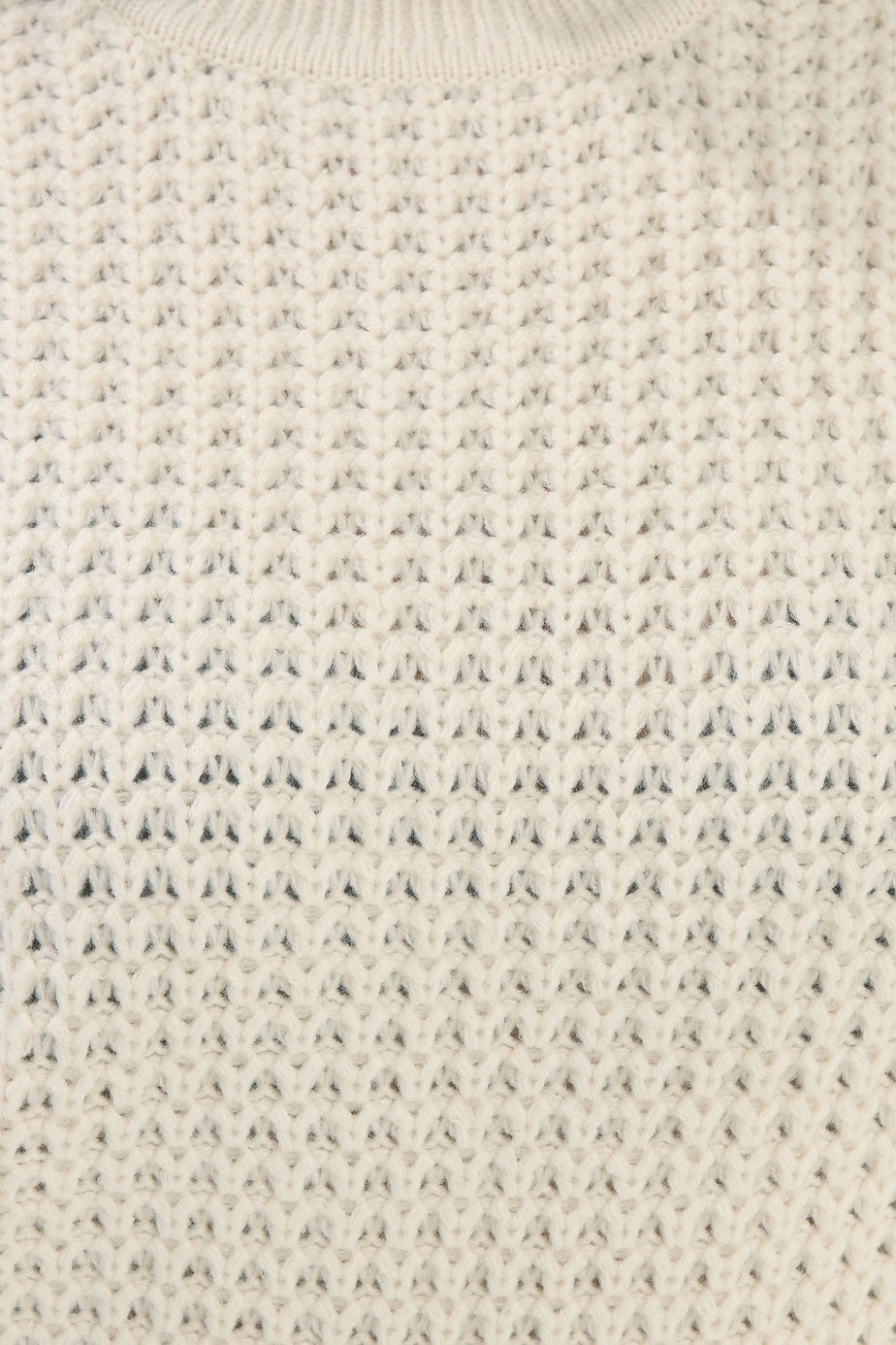 Yours Curve Ivory White Waffle Knit Jumper