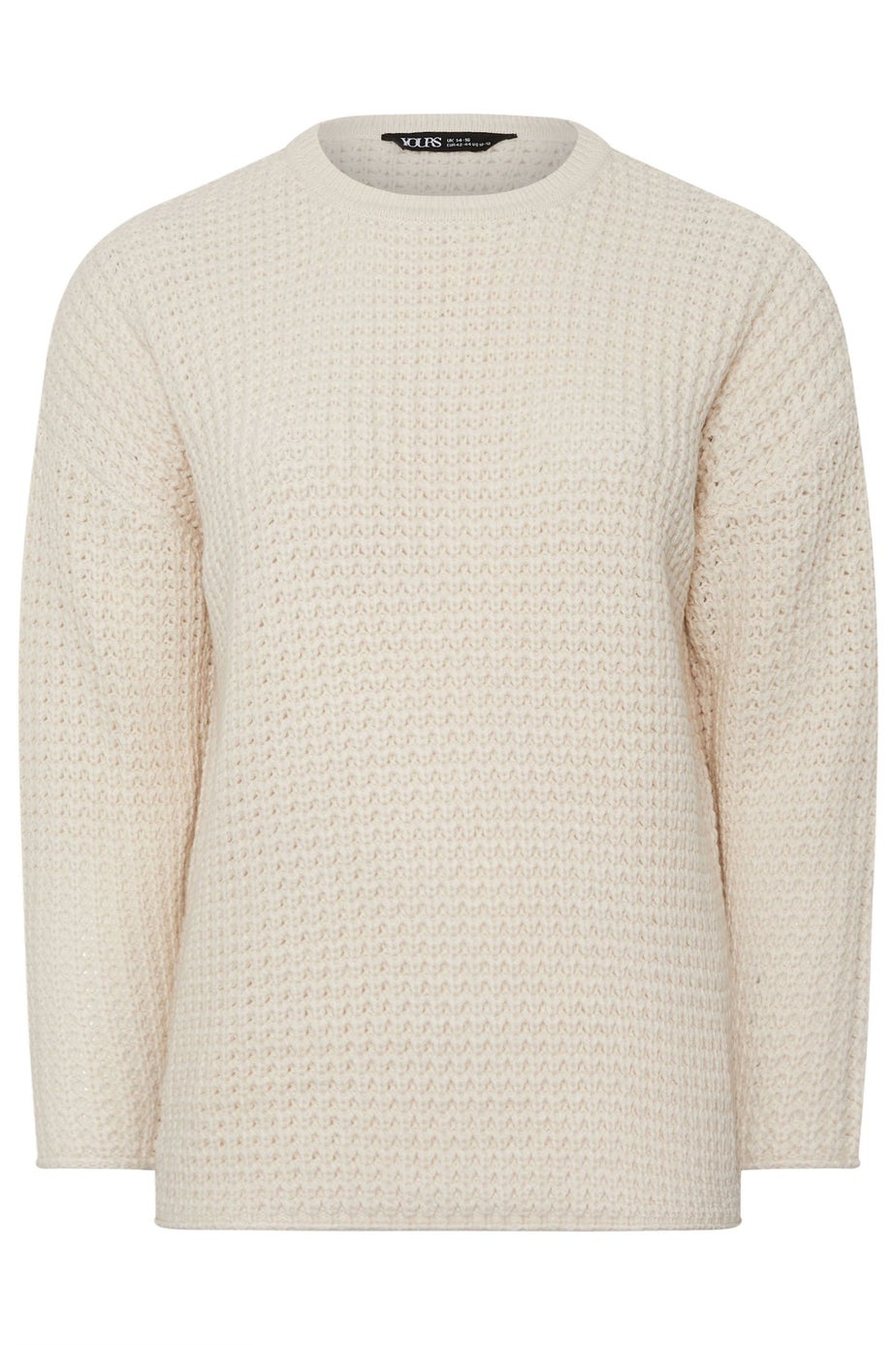 Yours Curve Ivory White Waffle Knit Jumper