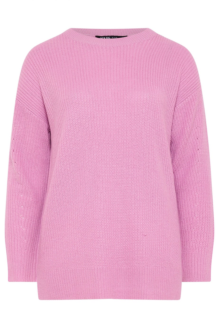 Yours Curve Pink Drop Shoulder Knitted Jumper
