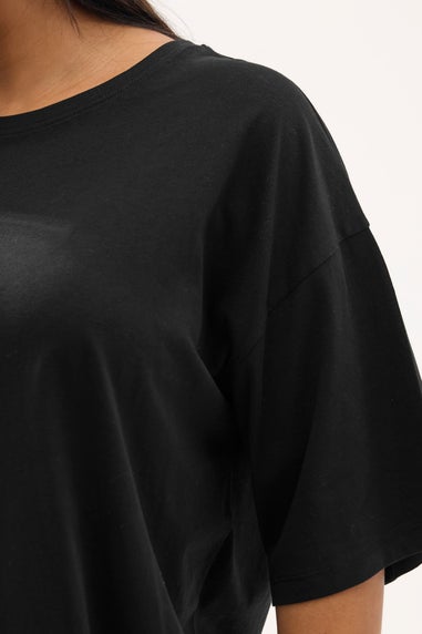 Yours Curve Black T-Shirt & Legging Set