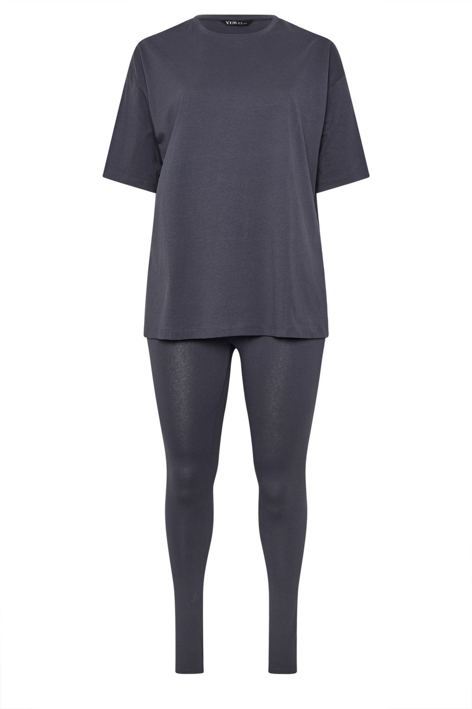 Yours Curve Grey T-Shirt & Legging Set