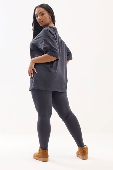 Yours Curve Grey T-Shirt & Legging Set