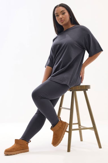 Yours Curve Grey T-Shirt & Legging Set