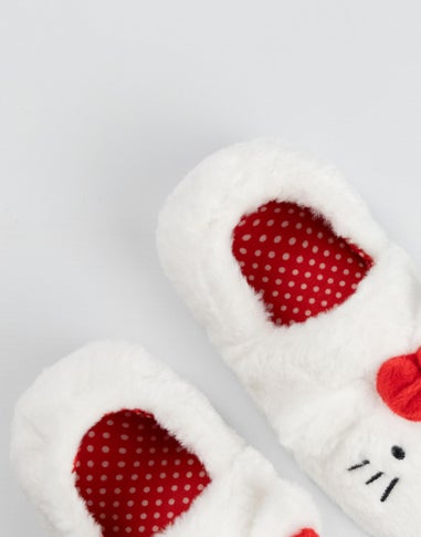 Vanilla Underground Hello Kitty Kids White Loafer Slippers (Older 11-4)