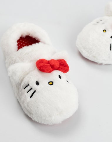 Vanilla Underground Hello Kitty Kids White Loafer Slippers (Older 11-4)