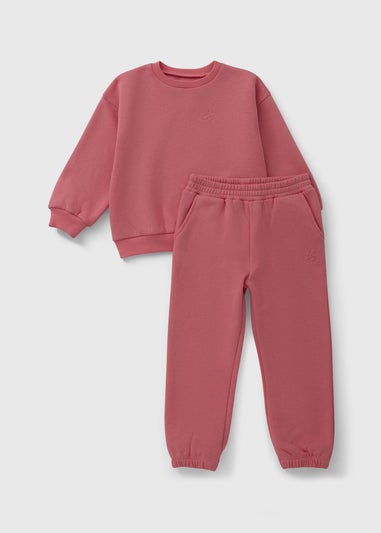 Girls Pink Cherry Sweatshirt & Jogging Bottoms (1-7yrs)