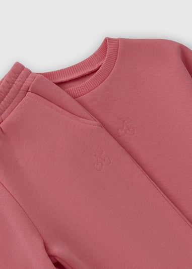 Girls Pink Cherry Sweatshirt & Jogging Bottoms (1-7yrs)