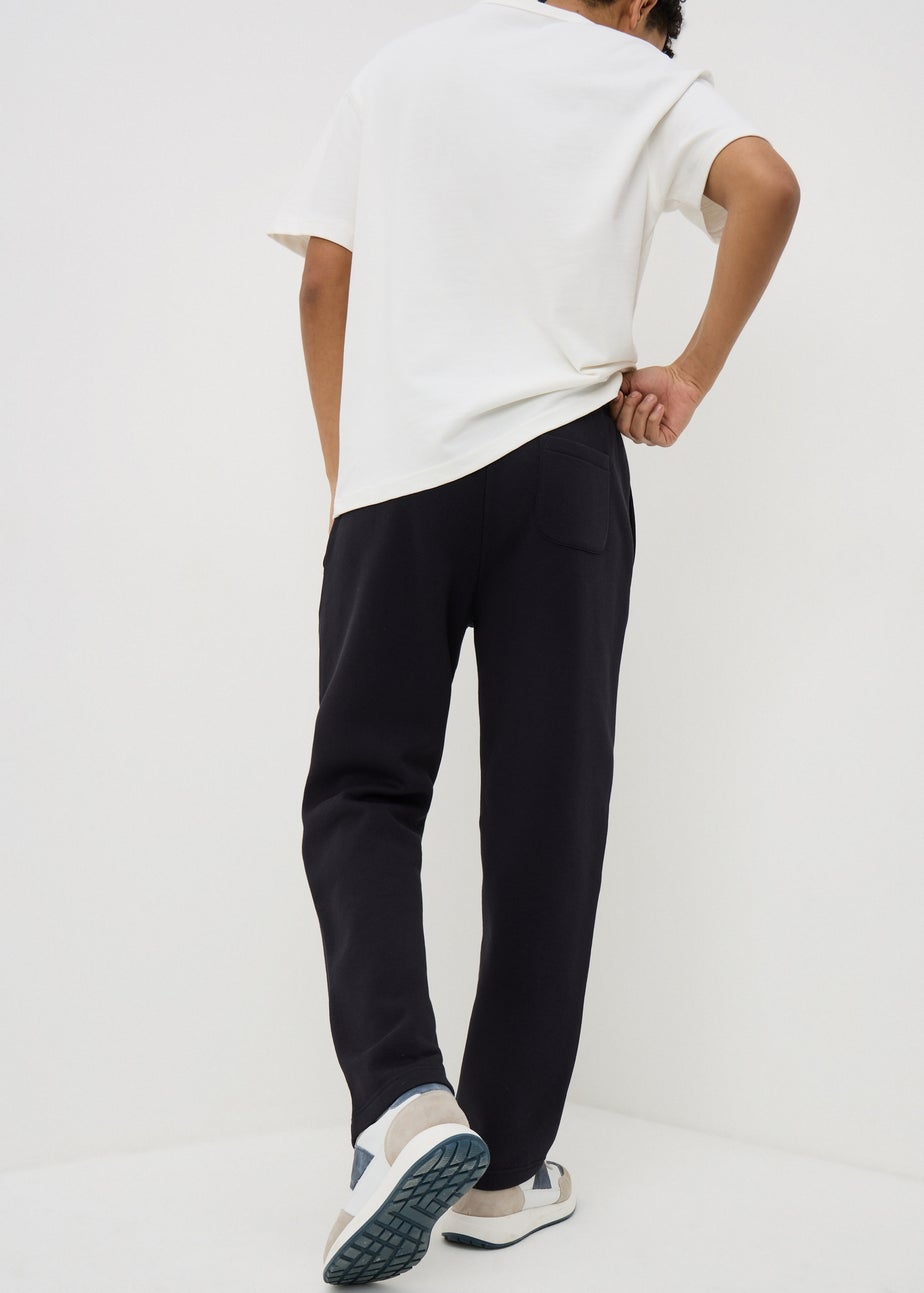 Black Relaxed Straight Jogging Bottoms