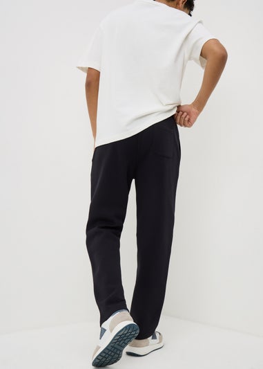Black Relaxed Straight Jogging Bottoms