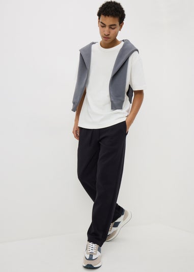 Black Relaxed Straight Jogging Bottoms