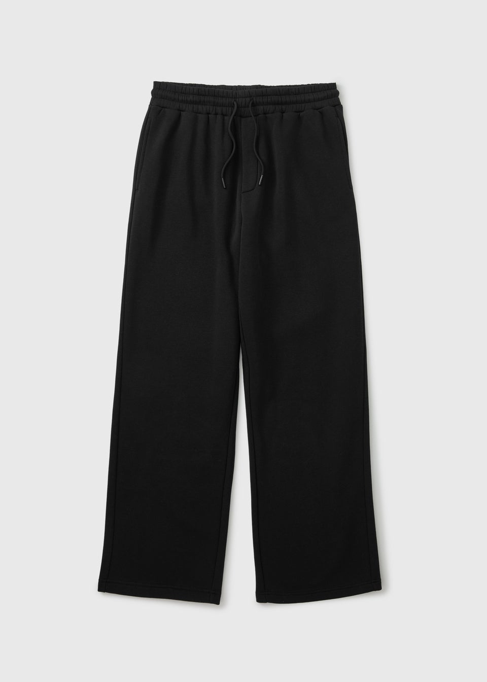 Black Relaxed Straight Jogging Bottoms