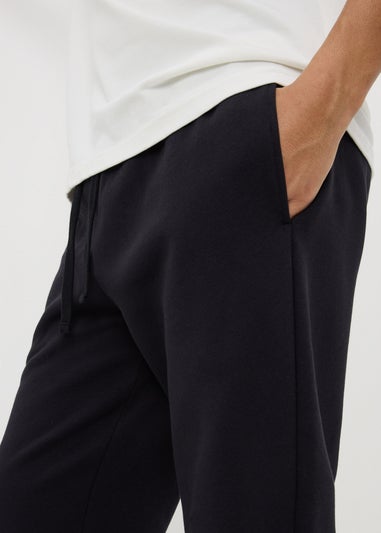 Black Relaxed Straight Jogging Bottoms