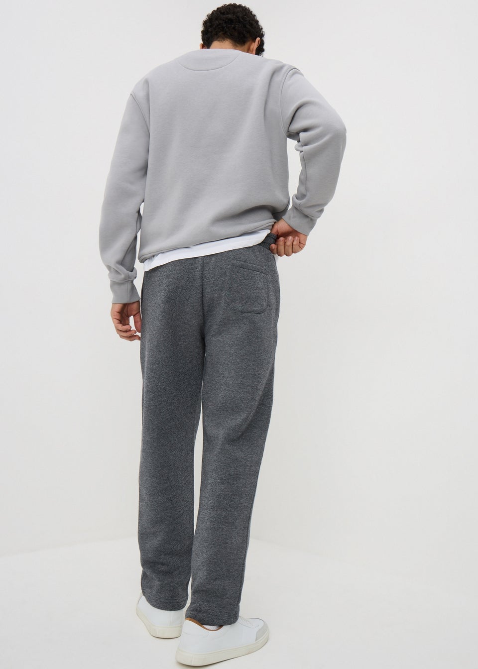 Light Grey Relaxed Straight Jogging Bottoms